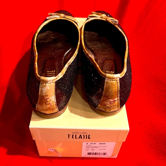 Alviero Martini Vine Leather Bronze Pump - Picture 2 of 8